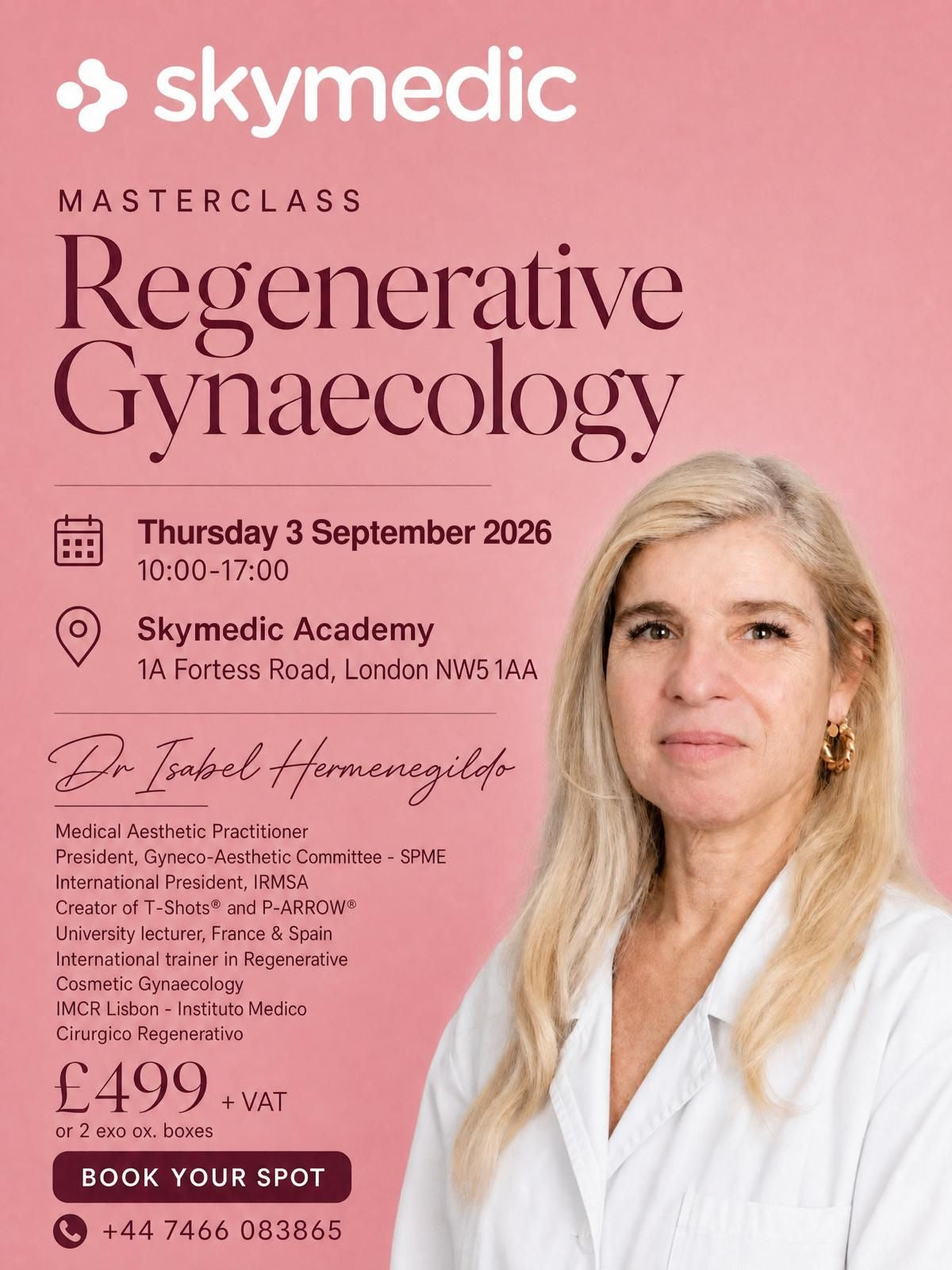 Regenerative Gynaecology Masterclass with Dr Isabel Hermenegildo — London, 3 September 2026